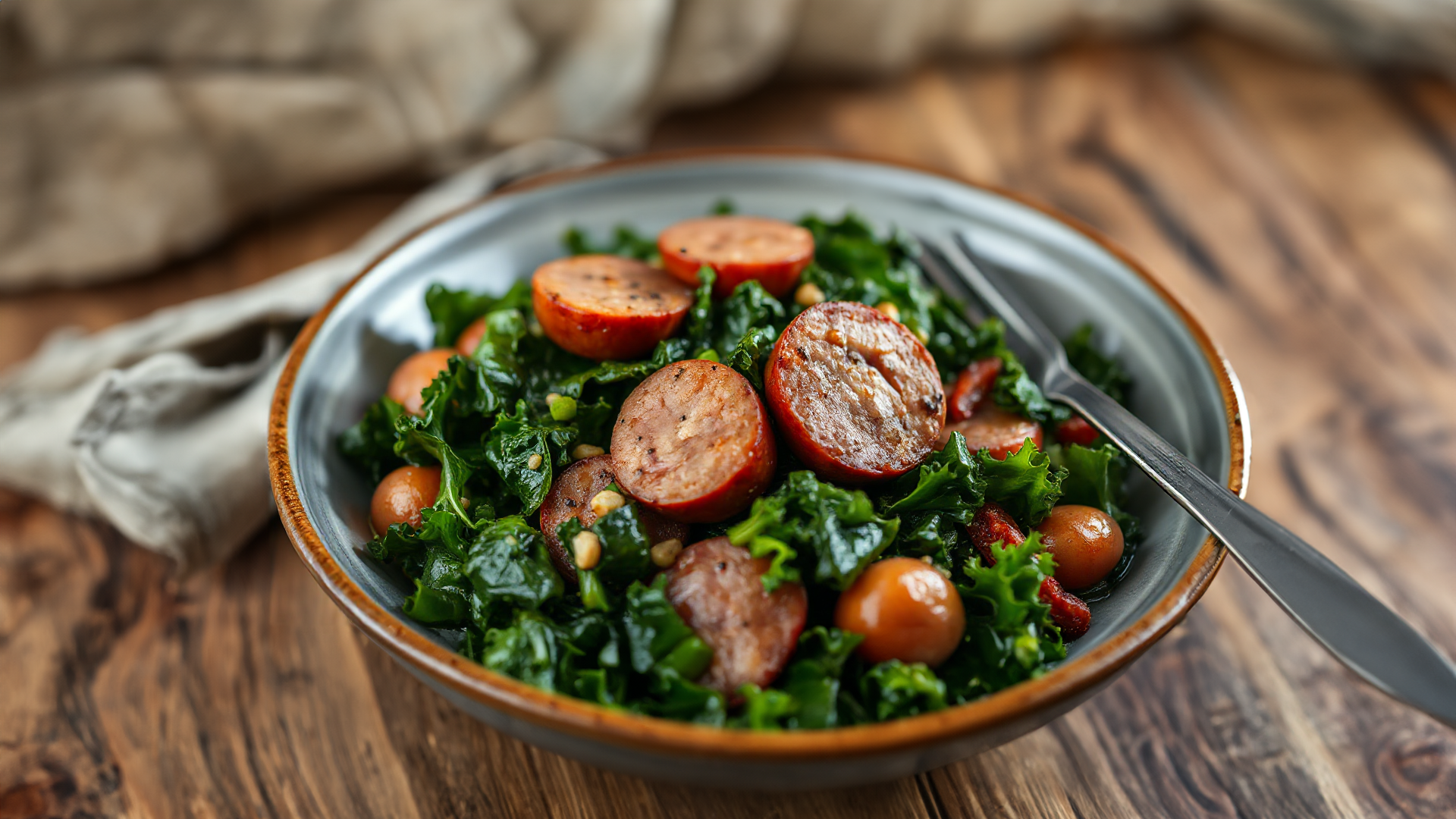 Deftiger Grünkohl mit Kasseler und Pinkelwurst