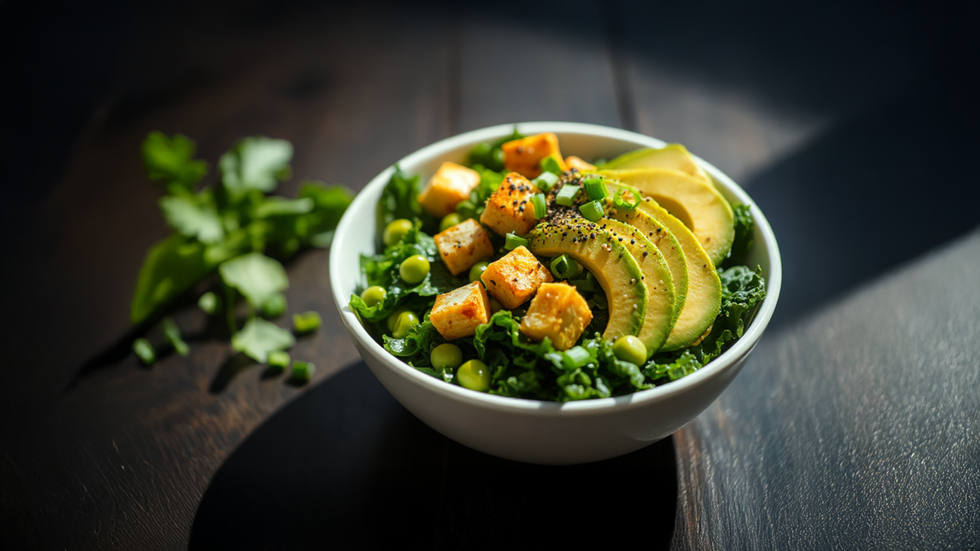 Detox Grünkohl Bowl mit Tofu und Avocado
