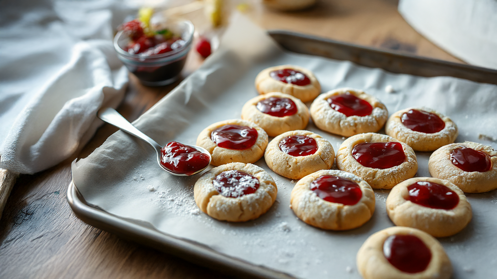 Engelsaugen mit Gelee oder Marmelade