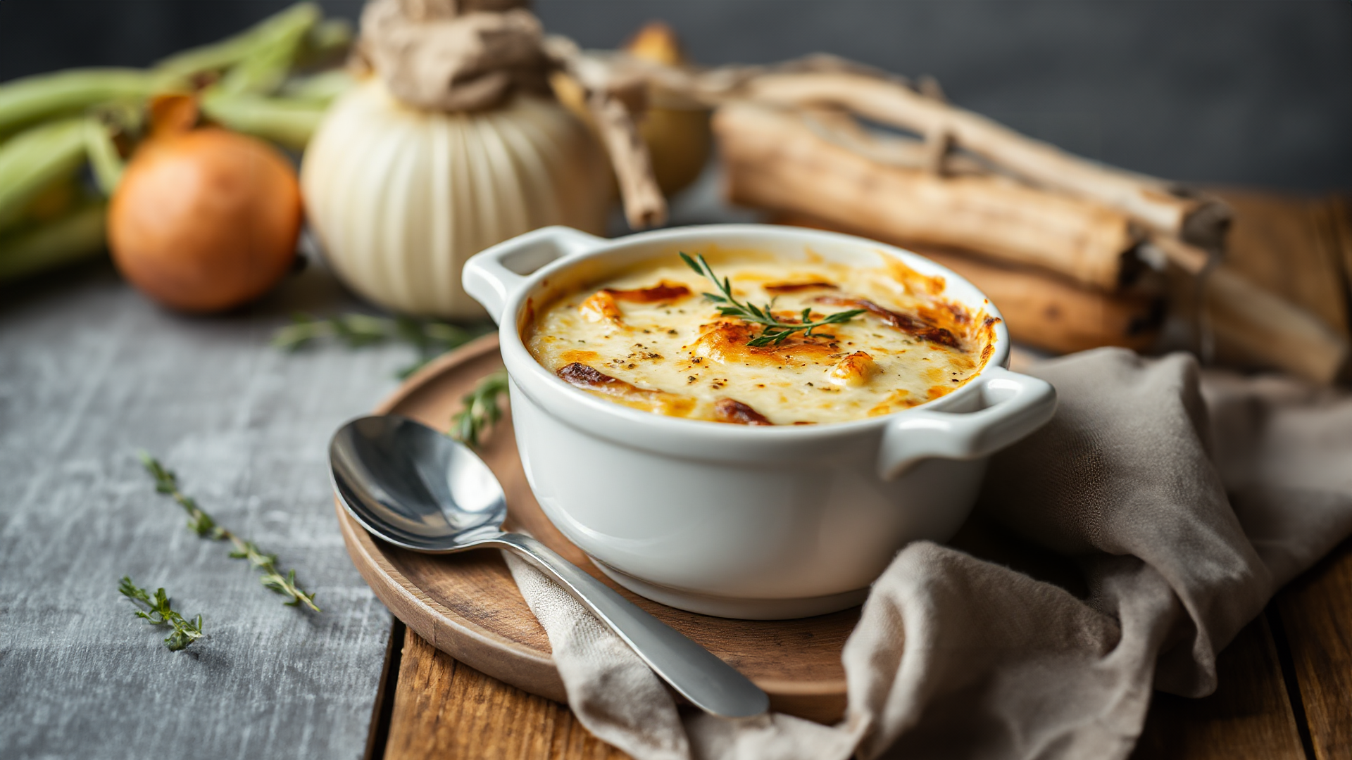 Gratinierte Zwiebelsuppe mit Käsekruste