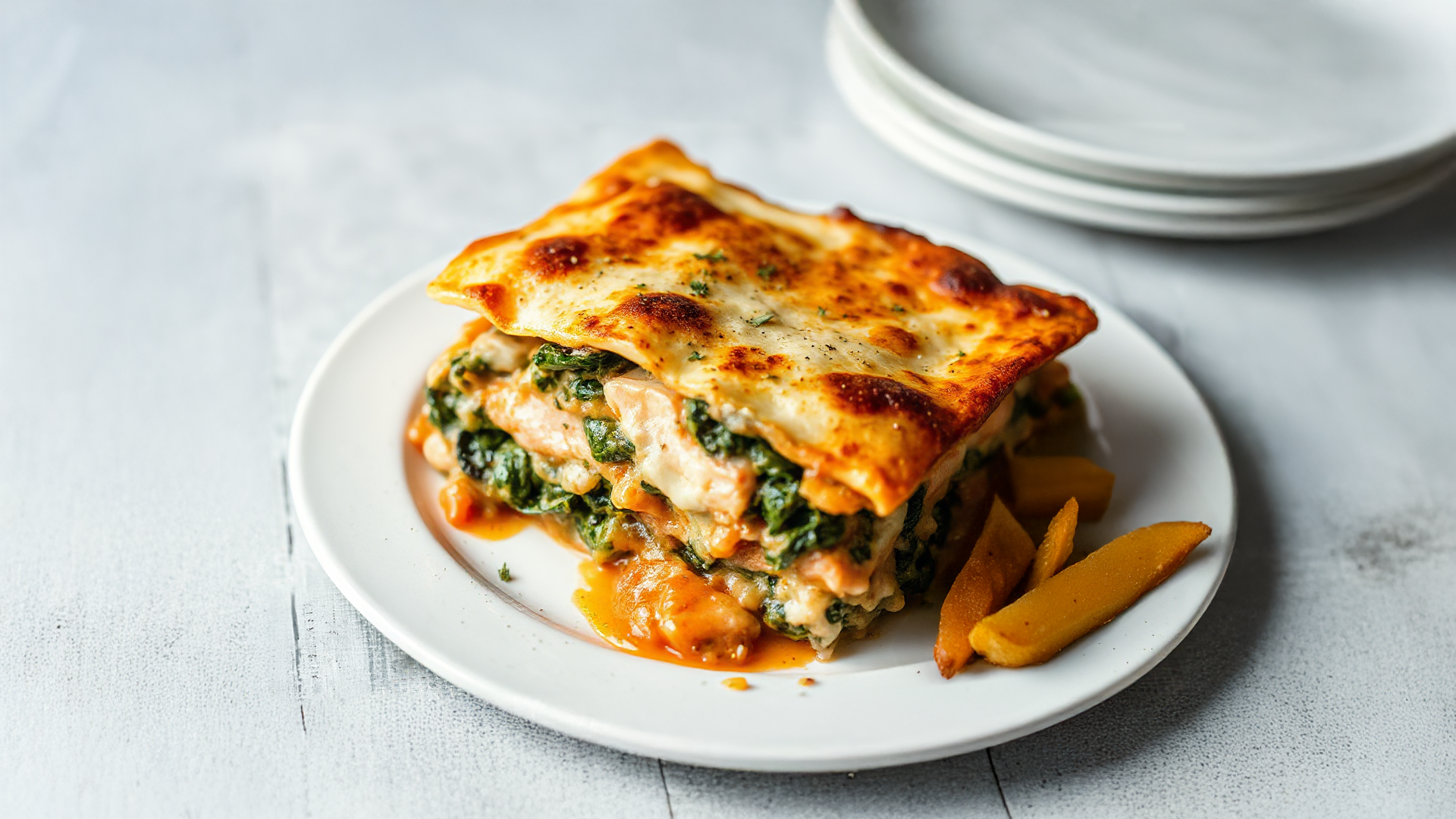 Köstliche Lachs-Spinat-Lasagne mit cremiger Béchamelsauce